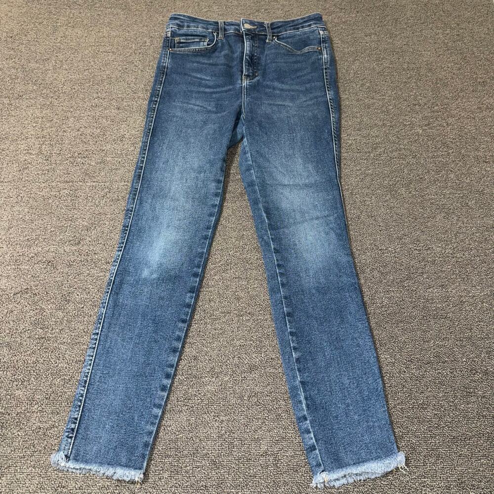 We The Free High Rise Skinny Jeans Women's 29 Raw Hem Boho Casual Medium Wash